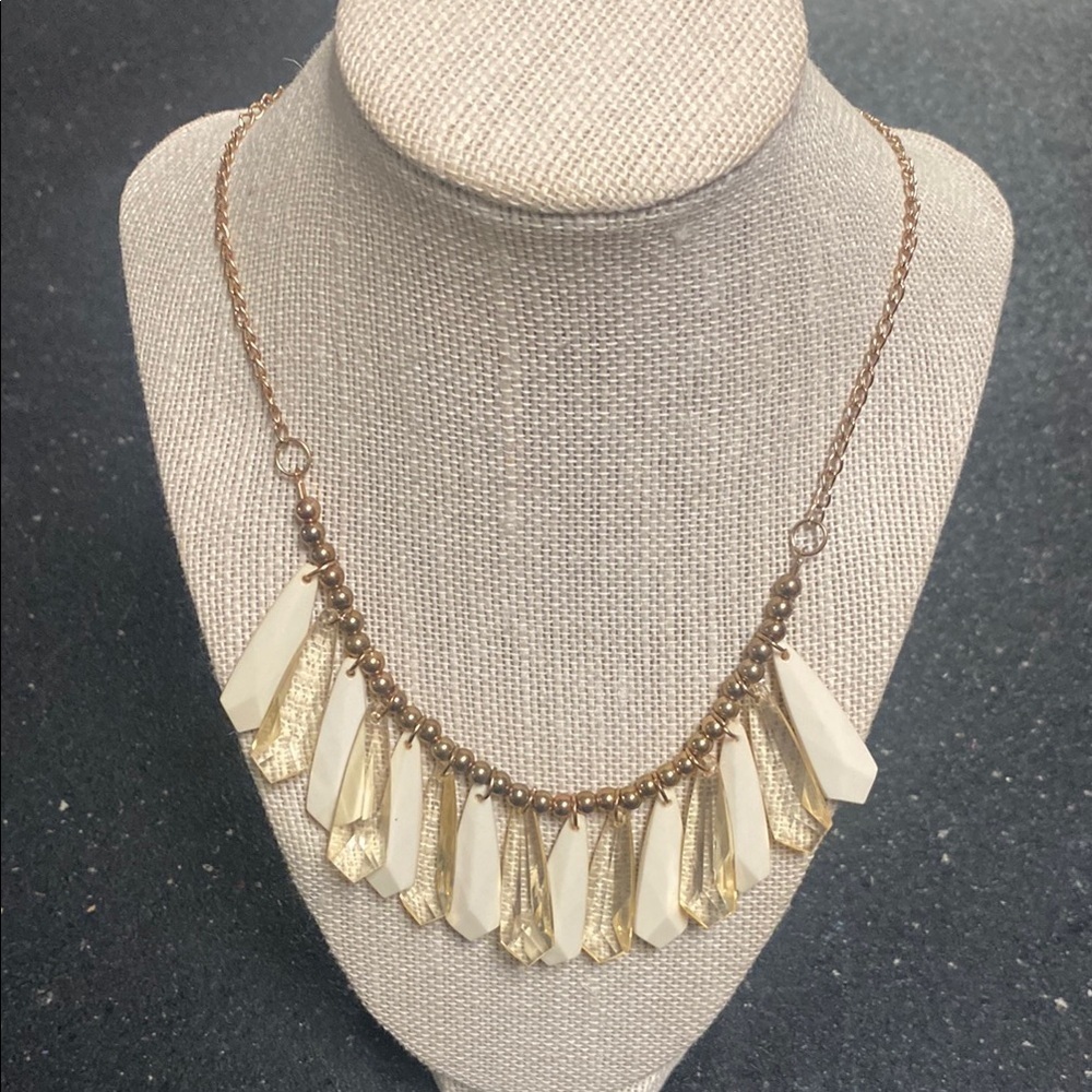 90s Dangle Gold and Cream Necklace